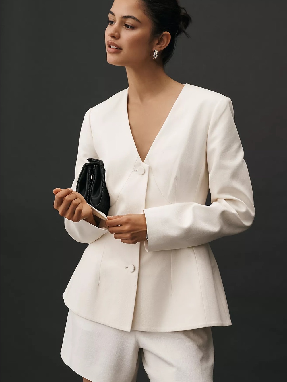 NWT Anthropologie Mare Mare Plunge Peplum Blazer Sz XXS